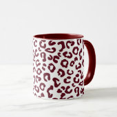 Cheetah Dierenprint in Maroon en Wit Mok (Voorkant rechts)