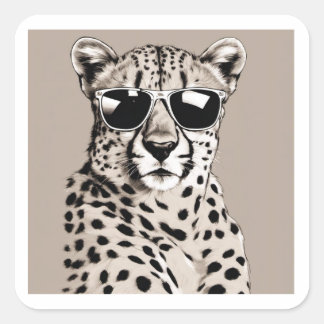 Cheetah Diva Vierkante Sticker