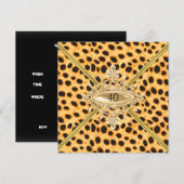 Cheetah-effect vrouwen 40e verjaardag kaart (Voorkant / Achterkant)