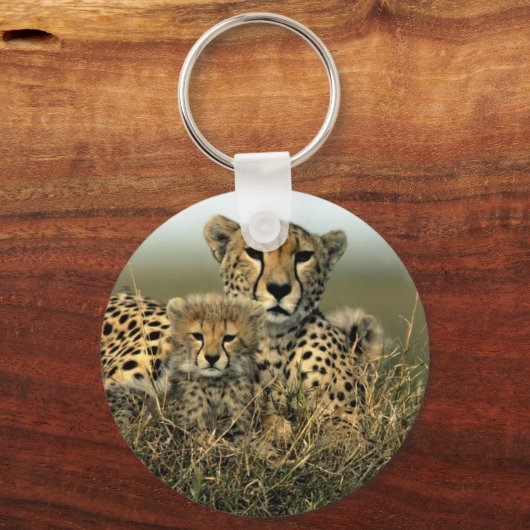 Cheetah en Cub Sleutelhanger (Voorkant)