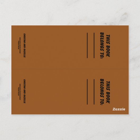 Cheetah en Gazelle-boekmerktekens Briefkaart (Achterkant)