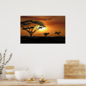 Cheetah en Gazelle Poster (Keuken)