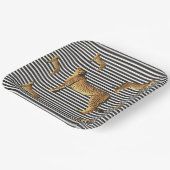 Cheetah en stripe Pattern Papieren Bordje (Gebogen)