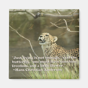 CHEETAH EN VLINDER MAGNEET