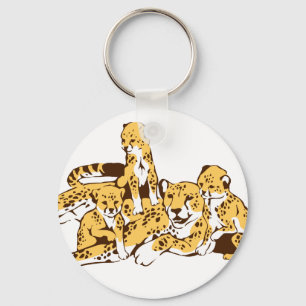 Cheetah Family Sleutelhanger