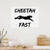 Cheetah Fast Funny Running Poster Oster Wall Art (Cuisine)