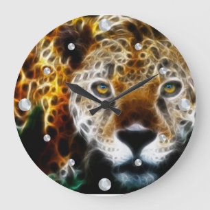 Cheetah fractale wandklok grote klok