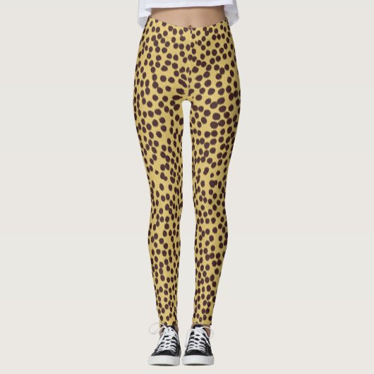 Cheetah Fur Pattern All-Over-Print Leggings (Voorkant)