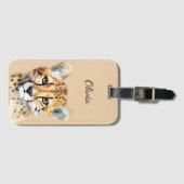 Cheetah gezicht gepersonaliseerd bagagelabel (Voorkant (horizontaal))