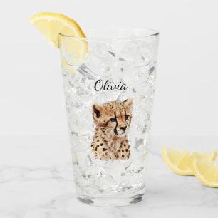 Cheetah gezicht gepersonaliseerd glas