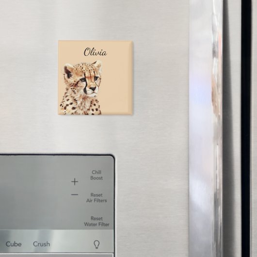 Cheetah gezicht gepersonaliseerd magneet (Insitu (Koelkast))