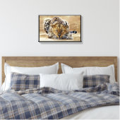 cheetah gloeiend verpakt canvas afdruk (Insitu (Slaapkamer))