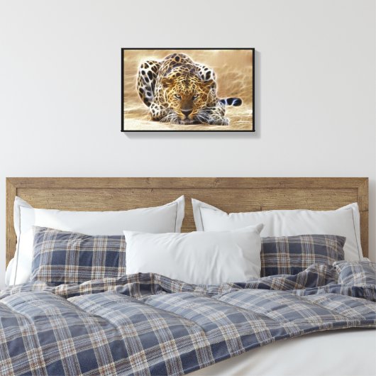cheetah gloeiend verpakt canvas afdruk (Insitu (Slaapkamer))