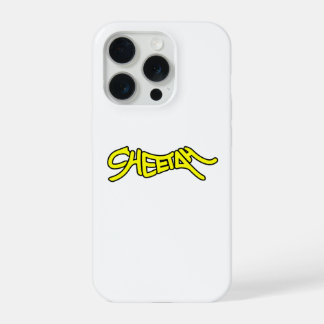 Cheetah Graffiti Style Typography Bold Yellow iPhone 15 Pro Hoesje