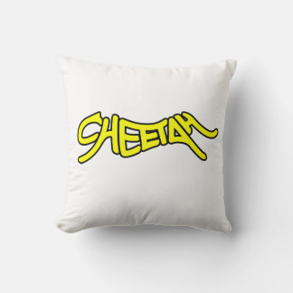Cheetah Graffiti Style Typography Bold Yellow Kussen