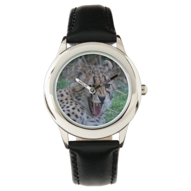 Cheetah Growl Horloge (Voorkant)