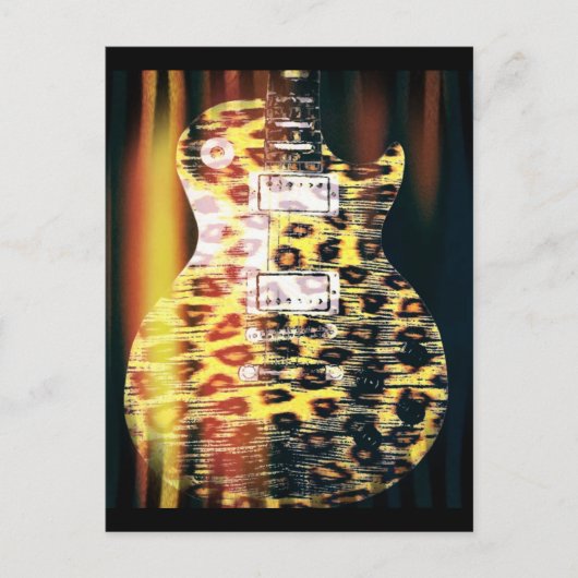 Cheetah Guitar Briefkaart (Voorkant)
