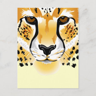cheetah head close-up illustratie briefkaart