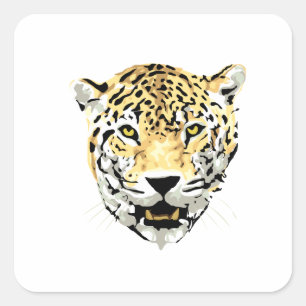 Cheetah Head Drawing Vierkante Sticker