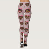 Cheetah Heart Pink Black Pattern Leggings (Achterkant)