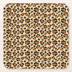 Cheetah huidpatroon vierkante kartonnen onderzetter