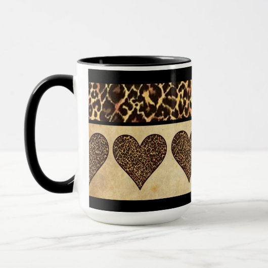 Cheetah Impression avec Coeur Mug (Gauche)