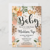 Cheetah Imprimer Baby shower Invitation Safari Bab (Devant)