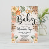Cheetah Imprimer Baby shower Invitation Safari Bab (Debout devant)