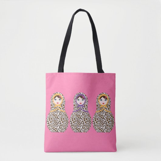 Cheetah Imprimer Sac fourre-tout Matryoshka (Devant)