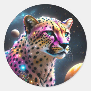 Cheetah in de ruimte Sticker