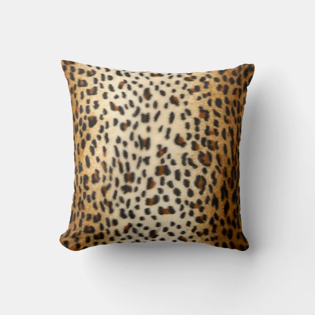 Cheetah Leopard Faux Animal Print Kussen (Voorkant)
