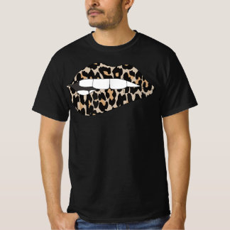 Cheetah Leopard Poster de animal Lip Bite T-shirt