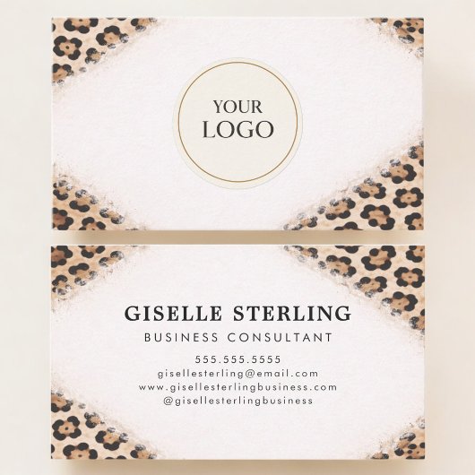 Cheetah Leopard Print Logo Professional Visitekaartje