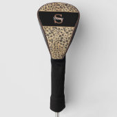 Cheetah Leopard Print Pattern Initiaal Monogram Golfheadcover (Voorkant)