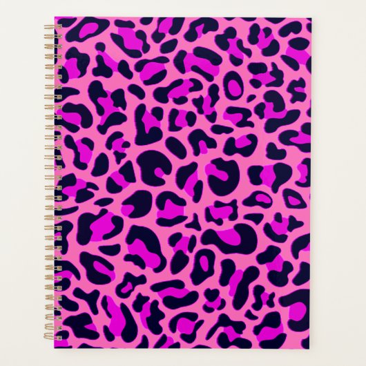 Cheetah Leopard Spots Wild Animal Print Roze Planner (Voorkant)
