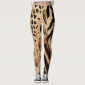 Cheetah Leopard Zebra & Tiger Animal Print Leggings (Voorkant)