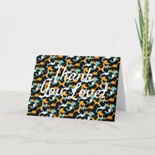Cheetah Liefhebbers Aqua Bedankt Liefde Kaart