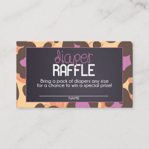 Cheetah Luier Raffle Ticket Informatiekaartje
