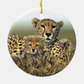 Cheetah Mam en Cub Ornament (Achterkant)