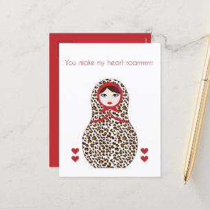 Cheetah Matryoshka valentijnkaart Feestdagenkaart