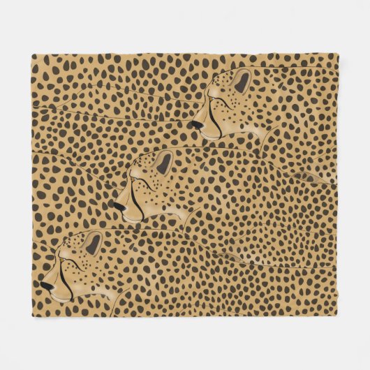 Cheetah Medium Fleece Blanket Deken (Voorkant (Horizontaal))