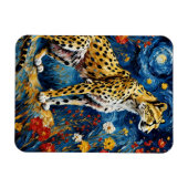 Cheetah met bloemen magneet (Horizontaal)