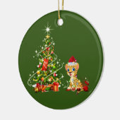Cheetah met Petten kerst Keramisch Ornament (Links)