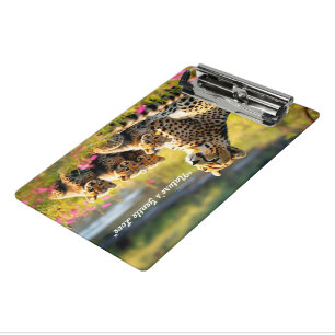 Cheetah moeder en welpen mini klembord
