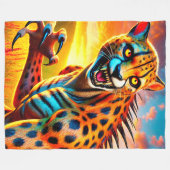 Cheetah Monster Fleece Deken (Voorkant (Horizontaal))