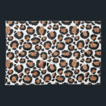 Cheetah - Motif Leopard<br><div class="desc">Cheetah ou motif animal tacheté léopard blanc et d'or. Le Poster de animal Big Cat utilise des feuilles d'or et d'un style faux moderne. Le Cheetah Print fait un grand cadeau pour une fête sauvage.</div>