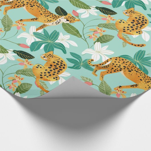 Cheetah Oerwoud, Natuur van wilde dieren Wilde kat Cadeaupapier (Hoek)