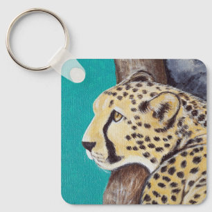 Cheetah Painting Sleutelhanger