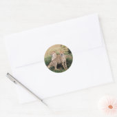 Cheetah Pair Ronde Sticker (Envelop)
