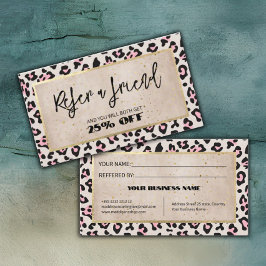 Cheetah Patroon en gouden Vintage Aanbevelingskaartje